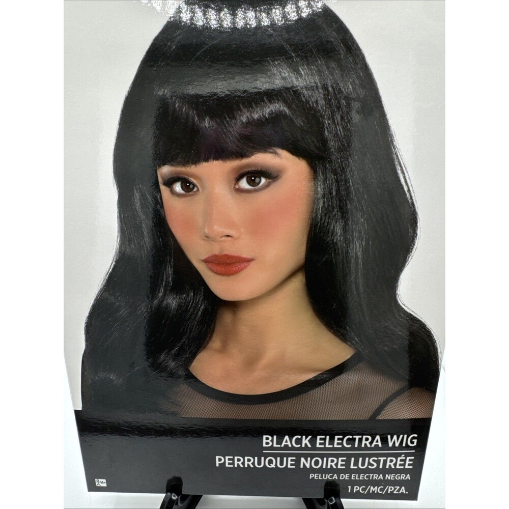 Black Electra Wig Halloween Costume Adult Accessory New In Open Box